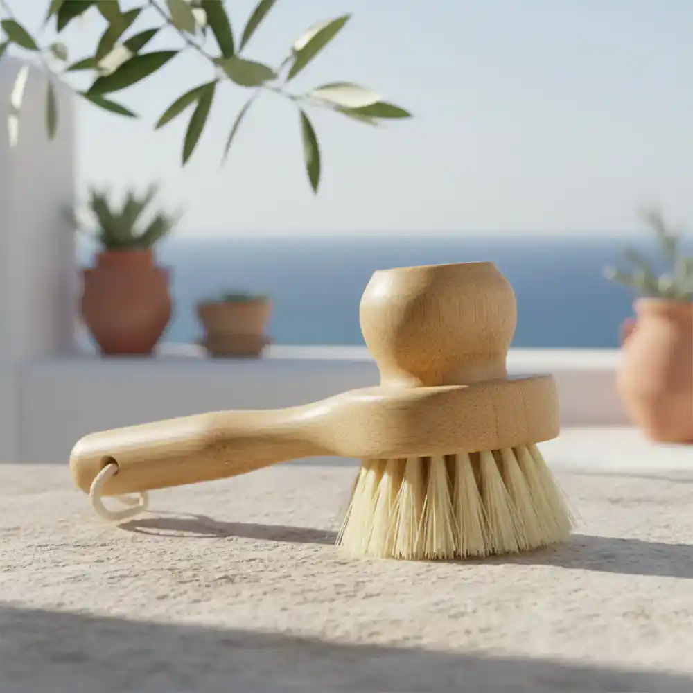 Cepillo de limpieza de bambú con cerdas naturales